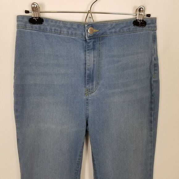 Free People We The Free Just Float On Flare Jeans Sz 27 R Blue Boho Festival - Picture 2 of 8